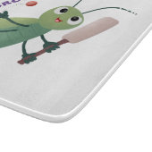 Niedliche Green Cricket Insekt Cartoon-Abbildung Schneidebrett (Ecke)