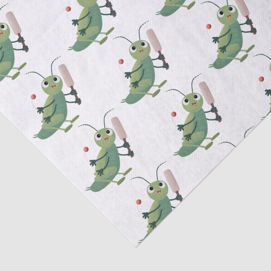 Niedliche Green Cricket Insekt Cartoon-Abbildung Seidenpapier (Ausschnitt)