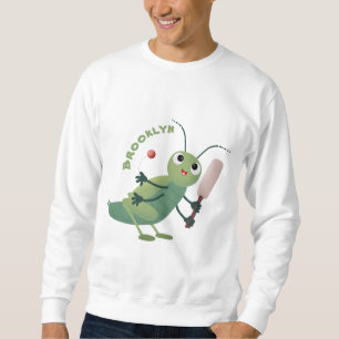 Niedliche Green Cricket Insekt Cartoon-Abbildung Sweatshirt