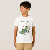 Niedliche Green Cricket Insekt Cartoon-Abbildung T-Shirt (Vorne ganz)
