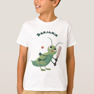Niedliche Green Cricket Insekt Cartoon-Abbildung T-Shirt