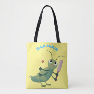 Niedliche Green Cricket Insekt Cartoon-Abbildung Tasche