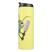 Niedliche Green Cricket Insekt Cartoon-Abbildung Thermosbecher (Nach rechts gedreht)