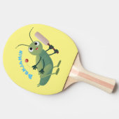 Niedliche Green Cricket Insekt Cartoon-Abbildung Tischtennis Schläger (Seitenansicht)
