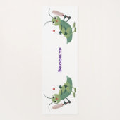 Niedliche Green Cricket Insekt Cartoon-Abbildung Yogamatte (Rückseite)