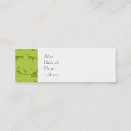 Niedliche Green Dinosaurier Muster für Jungen Mini Visitenkarte (Vorderseite)