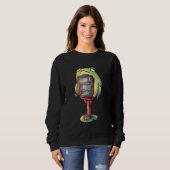 Niedliche Green Frog Library Lesebuch Amine Lover  Sweatshirt (Vorne ganz)