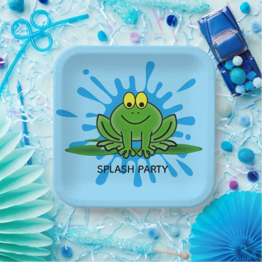 Niedliche Green Frog Paper Plate Pappteller (Party)