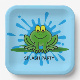 Niedliche Green Frog Paper Plate Pappteller