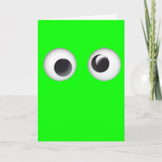 Niedliche Green Google Eyes Halloween Maze Card Karte (Vorderseite)