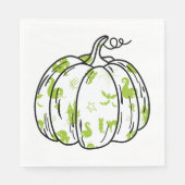 Niedliche Green Halloween Icons in Pumpkin Luncheo Serviette (Vorderseite)