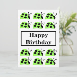 Niedliche Green Ladybugs Geburtstagskarte