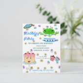 Niedliche Green Outer Space Außerirdischen mit Rau Einladung (Stehend Vorderseite)