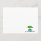 Niedliche Green Outer Space Außerirdischen mit Rau Postkarte (Rückseite)