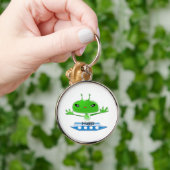 Niedliche Green Outer Space Außerirdischen mit Rau Schlüsselanhänger (Hand)