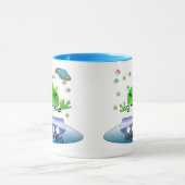 Niedliche Green Outer Space Außerirdischen mit Rau Tasse (Zentrum)