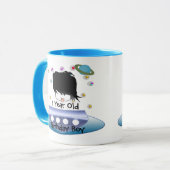 Niedliche Green Outer Space Außerirdischen mit Rau Tasse (Vorderseite Links)