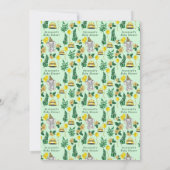 Niedliche Green Safari Animals Boy Baby Dusche Einladung (Rückseite)