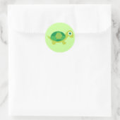 Niedliche Green Turtle Round Stickers für Kleinkin (Tasche)