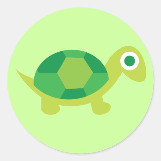 Niedliche Green Turtle Round Stickers für Kleinkin (Vorderseite)