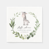 Niedliche Green Zebra Foliage Wreath Baby Dusche Serviette (Vorderseite)
