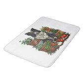 Niedliche Grenz-Collie-Gartenarbeit Badematte (Schrägansicht)