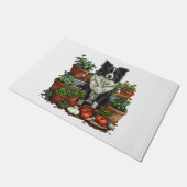 Niedliche Grenz-Collie-Gartenarbeit Fußmatte (Schrägansicht)