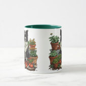 Niedliche Grenz-Collie-Gartenarbeit Tasse (Zentrum)