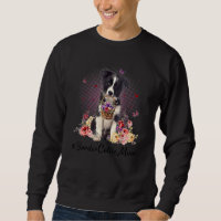 Niedliche Grenz-Collie Mama Blume Glücklicher Mutt