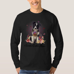 Niedliche Grenz-Collie Mama Blume Glücklicher Mutt T-Shirt