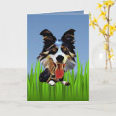 Niedliche Grenz-Grenz-Grußkarte Karte (Gelbe Blume)