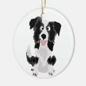 Niedliche Grenzcollie-Vorlagen-Kunst Keramikornament (Links)