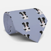 Niedliche Grenzcollie-Vorlagen-Kunst Krawatte (Gerollt)