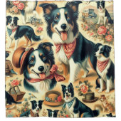 Niedliche Grenze Collie Seamless Duschvorhang (Vorderseite)