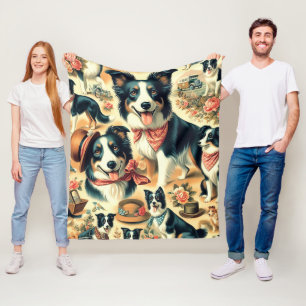 Niedliche Grenze Collie Seamless Fleecedecke
