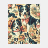 Niedliche Grenze Collie Seamless Fleecedecke (Vorderseite)
