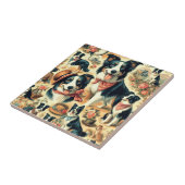 Niedliche Grenze Collie Seamless Fliese (Seite)