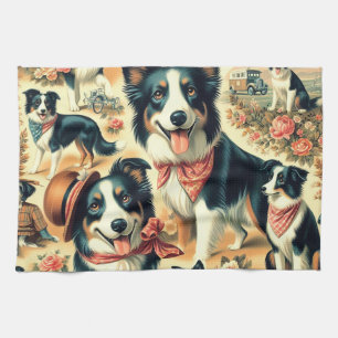 Niedliche Grenze Collie Seamless Geschirrtuch