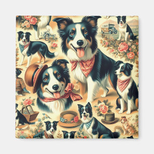 Niedliche Grenze Collie Seamless Magnet