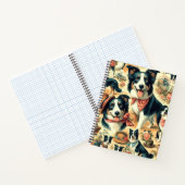 Niedliche Grenze Collie Seamless Notizblock (Innenseite)