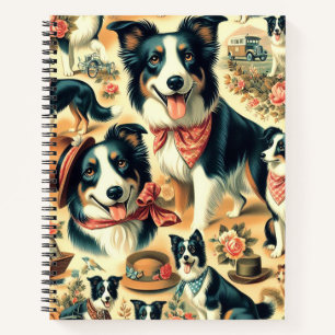 Niedliche Grenze Collie Seamless Notizblock