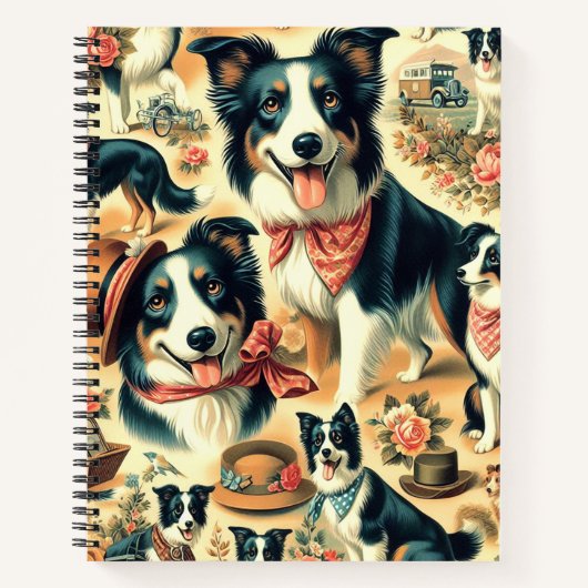 Niedliche Grenze Collie Seamless Notizblock (Vorderseite)