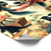 Niedliche Grenze Collie Seamless Poster (Ecke)