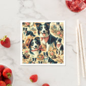 Niedliche Grenze Collie Seamless Serviette (Beispiel)