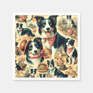 Niedliche Grenze Collie Seamless Serviette