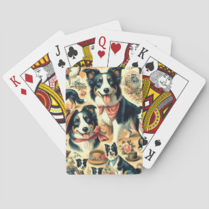 Niedliche Grenze Collie Seamless Spielkarten