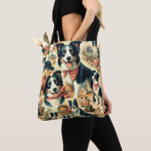 Niedliche Grenze Collie Seamless Tasche (Von Nahem)