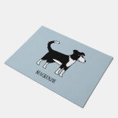 Niedliche Grenze Collie Sheepdog Blue Fußmatte (Schrägansicht)