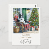 Niedliche Grenze Collie Weihnachtsfeiertag Postkarte (Vorne/Hinten)