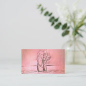 Niedliche, griechisch-rosa Ballet Slippers Visitenkarte (Stehend Vorderseite)